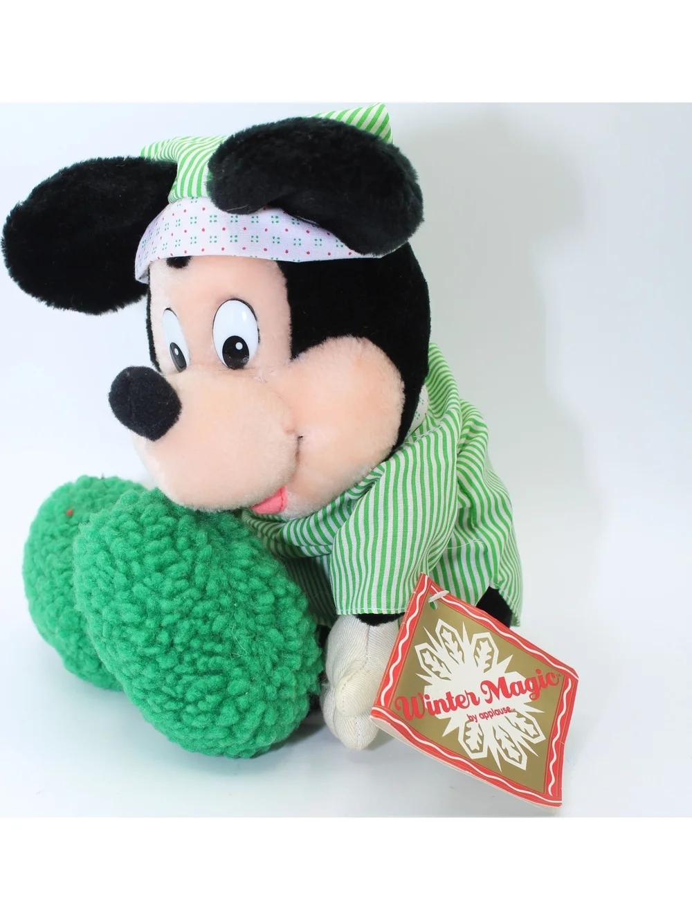 Vintage Disney Applause Winter Magic Mickey & Minnie Mouse Plush Doll Lot 2 Pcs.